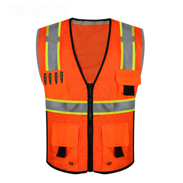 Surveyor Safety Work Vests Class 2 ANSI Hi Vis Clothing Breathable Mesh 100% Polyester - SHV2V02