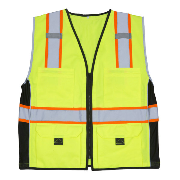 Reflective Safety Vests Surveyor Vest With Pockets Zippered ANSI Class 2 Mesh Sides - SHV2V10