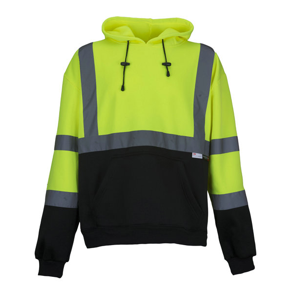 Reflective Safety Hoodie With Warm Muff Mens Long Sleeve Class 3 Hi Vis Sweatshirts - SHVH01