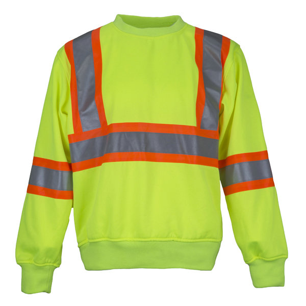 Class 3 Safety Sweatshirts Long Sleeve High Visibility Shirts Mens Reflective Work Shirt - SHVS05