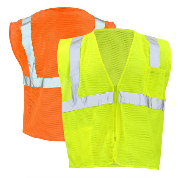 Economy High Visibility Safety Mesh Vests With Pockets Safety Vest Construction - SHV2V04