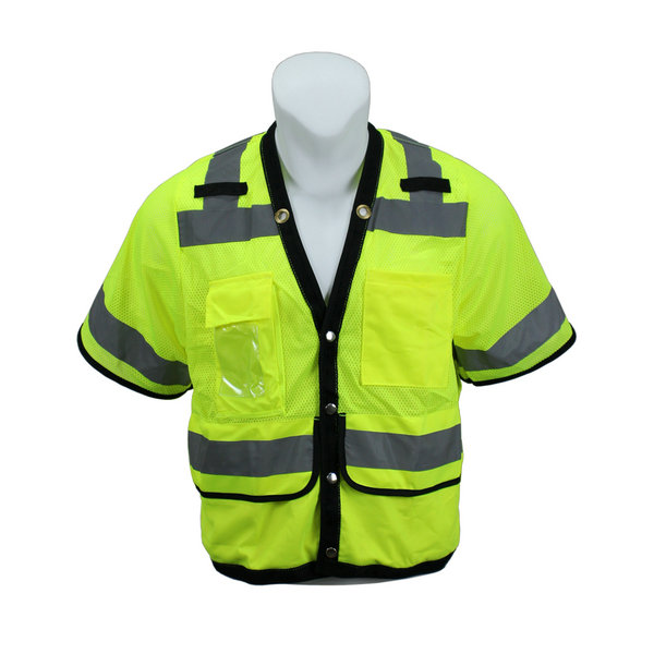 Surveyors Vests Utility Pockets - Class 3 Vest - Safety Mesh Vests Lime - Work Apparel - SHV3V18