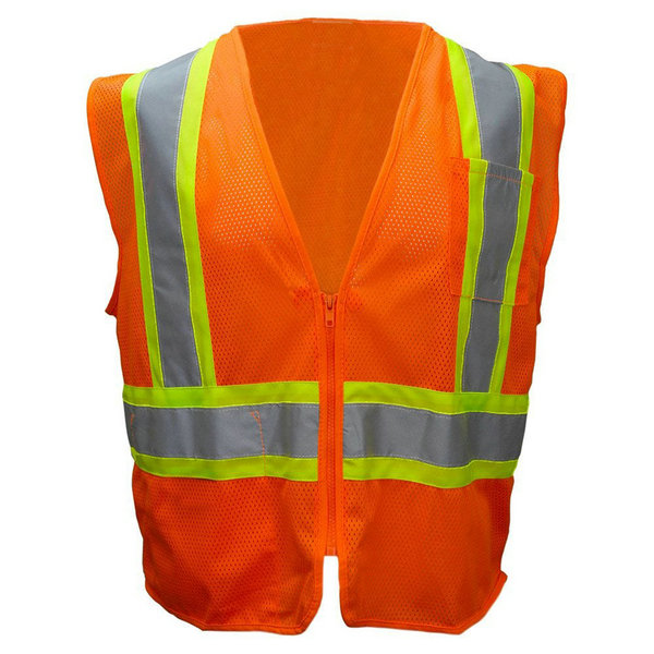 Enhanced Class 2 Reflective Safety Vests With Pockets Construction Worker Vest Zippered - SHV2V07